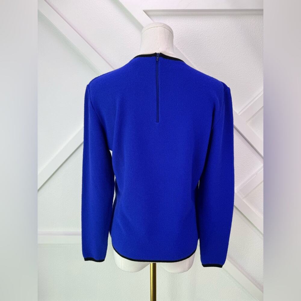Vintage Worldly Things Styltricot Wool Sweater Jacket Blue Gold Lion Buttons 8 - Picture 8 of 14